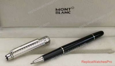 Fake Montblanc Meisterstuck Rollerball Pen Black & Silver Clip